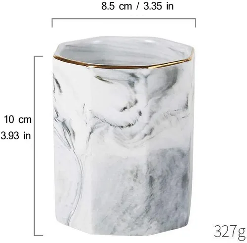 Vista 6 de Soporte de cerámica para lápices, organizador de escritorio, soporte para brochas de maquillaje, regalo ideal para suministros de oficina, escuela