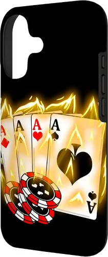 Vista 2 de Burning Four Aces Poker Cool Quad Aces Poker Player Gift Case for iPhone 17