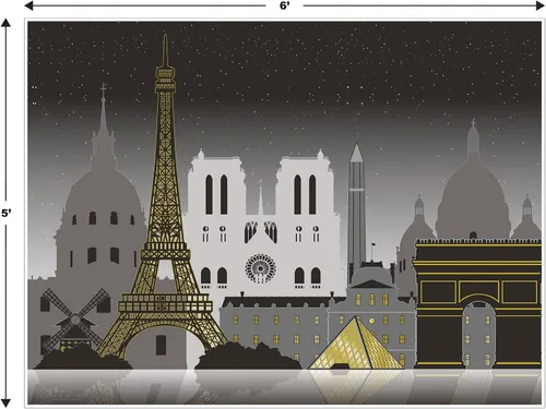 Vista 2 de Beistle Mural de paisaje urbano de París