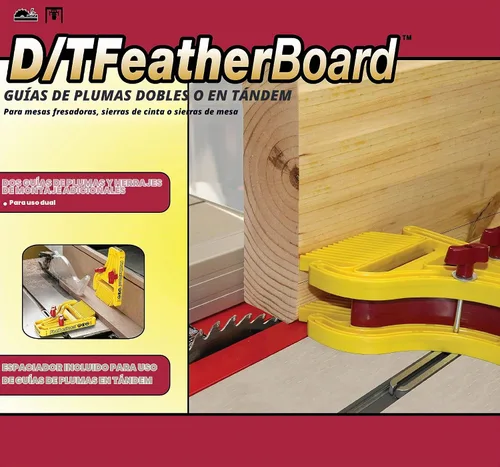 Vista 3 de Milescraft 1407 D/TFeatherBoard - Tablas de canto biselado duales o en tándem para mesas de rebajadora o sierras de cinta o de mesa, amarillo