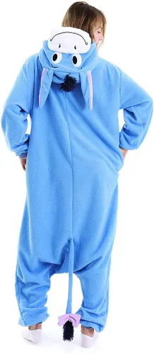 Vista 2 de OGU' DEAL Eeyore Oneise - Pijama para adultos, disfraz de animal de burro, overol de Navidad para hombres y mujeres