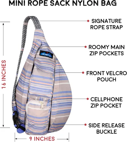 Vista 6 de KAVU Mochila cruzada tipo saco de cuerda pequeña