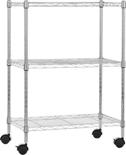 Vista 25 de Amazon Basics Estante organizador ajustable de alambre de acero resistente con 3 estantes para cocina, garaje, 23.2 pulgadas de largo x 13.4