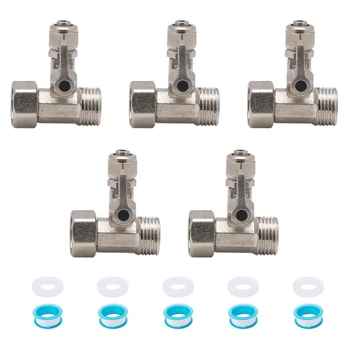 Vista 10 de 1/2" M/F Tee válvula de bola, 1/4" OD Comp adaptador de salida