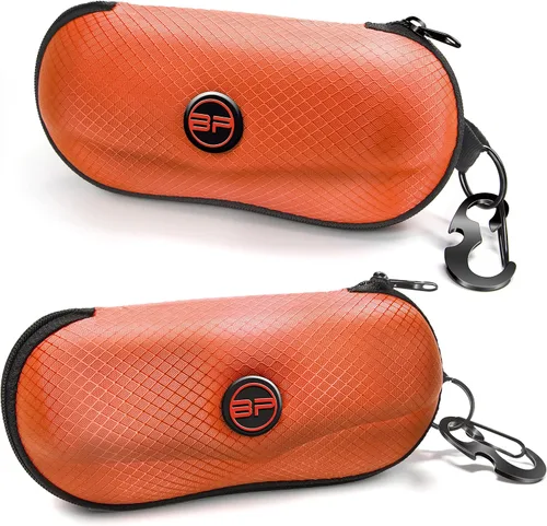 Vista 11 de BLUPOND Estuche para gafas de sol con carcasa semirrígida de EVA con gancho colgante de metal y clip de cinturón para almacenamiento de gafas de sol