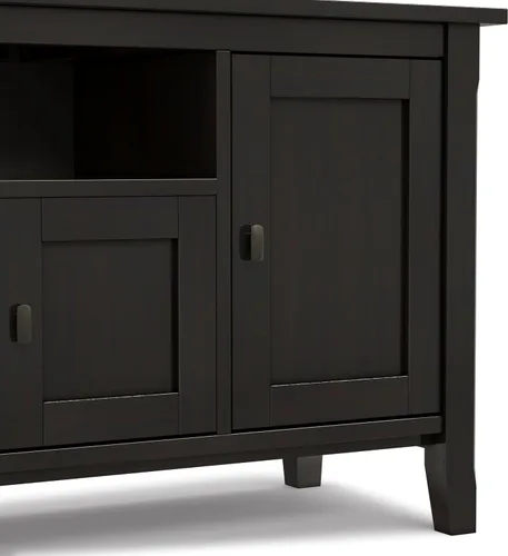 Vista 9 de SIMPLIHOME Warm Shaker - Soporte de TV de madera maciza de 72 pulgadas de ancho, color marrón dorado claro Marrón (Hickory Brown)