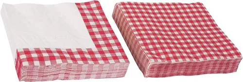 Vista 9 de Hammont Platos de postre desechables de 7 pulgadas, paquete de 50 platos de postre desechables de cuadros rojos y blancos para barbacoas, comidas al