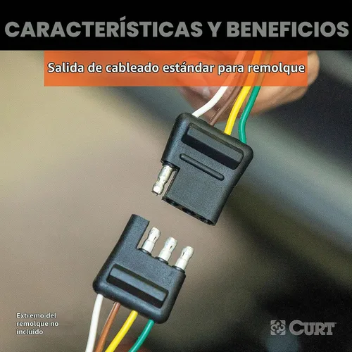 Vista 4 de CURT 56175 Convertidor de luz trasera de empalme de 3 a 2 cables sin alimentación, arnés de cableado de 4 pines, color negro