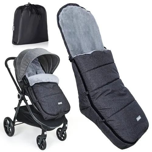 Vista 14 de Orzbow Saco universal para cochecito, bolsa de invierno para cochecito de bebé, saco de dormir cálido de forro polar coral para clima frío