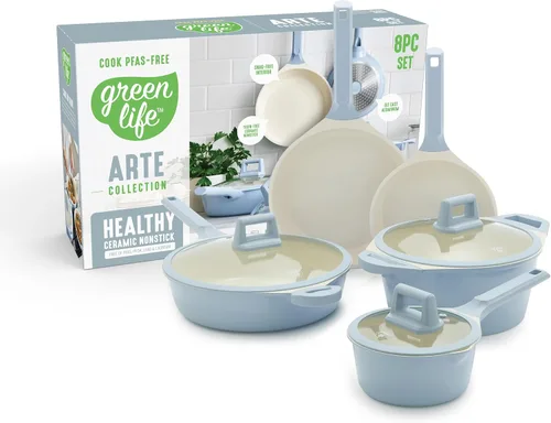 Vista 15 de GreenLife Juego de utensilios de cocina antiadherentes de cerámica de 8 piezas, apto para inducción, no tóxico, sin PFAS, apto para lavavajillas