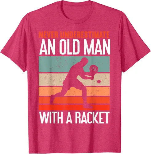 Vista 18 de Camiseta divertida de pádel "Never Underestimate An Old Man With A Racket, Negro