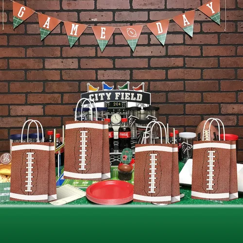 Vista 5 de BCHOCKS 16 bolsas de fiesta para fiestas de fútbol, bolsas de fiesta de fútbol, bolsas de regalo, bolsas de papel para dulces para niños, niñas