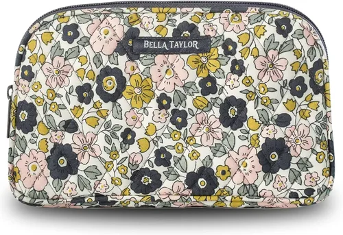 Vista 10 de Bella Taylor Bolsa de maquillaje de algodón acolchada grande para mujeres, bolsa de cosméticos de viaje