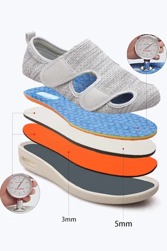 Vista 2 de ZUMEIJIA Zapatos para diabéticos para mujer zapatos casuales ajustables para caminar zapatos anchos para ancianos pies hinchados antideslizantes
