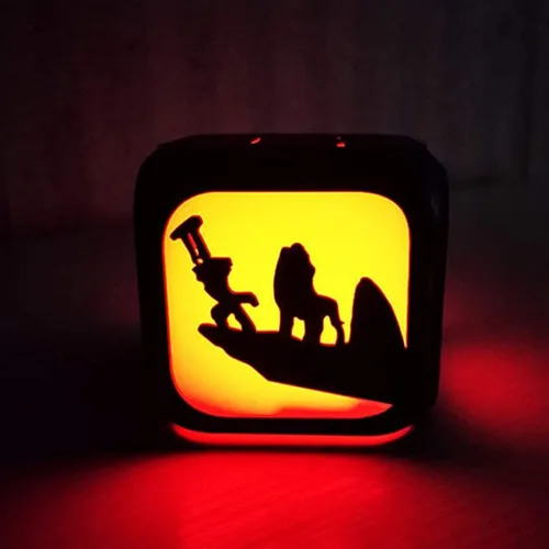 Vista 5 de Reloj despertador Forest Lion King creativo 3D LED pequeño despertador para habitación de los niños dormitorio con luz nocturna LED reloj