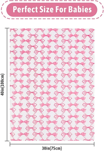 Vista 2 de Sotf - Manta de cuna para bebé, respaldo de puntos, manta suave reversible para recién nacido, regalo para niños pequeños, 30 x 40 pulgadas, lazo
