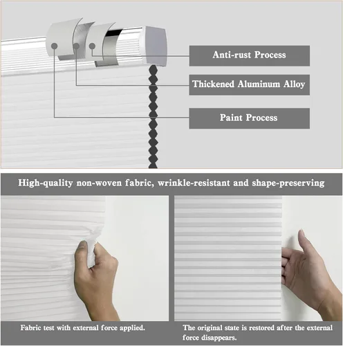 Vista 8 de Persianas celulares inalámbricas con filtro de luz, impermeables, con diseño de panal, para ventanas, aisladas de aluminio, térmicas, cortadas a