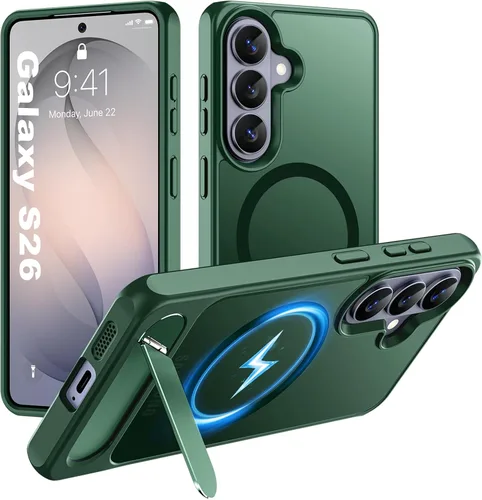 Vista 80 de Hualele - Funda magnética para Samsung Galaxy S24 Plus/S25 Plus con soporte de metal, [compatible con MagSafe]