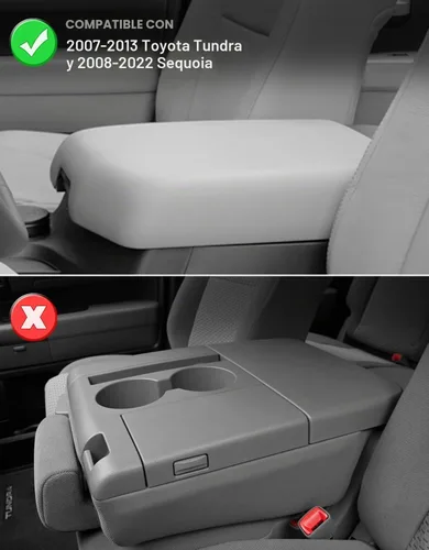 Vista 2 de KBH Funda para reposabrazos de consola central para Toyota Tundra 2007-2013, Sequoia 2008-2022, protector de tapa de consola central, accesorios