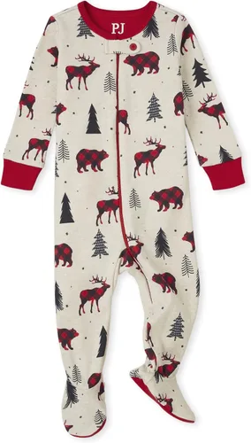 Vista 3 de The Children's Place - Conjunto de pijama de Navidad a juego para la familia, ajuste cómodo, 100% algodón, adulto, niño grande, niño pequeño, bebé
