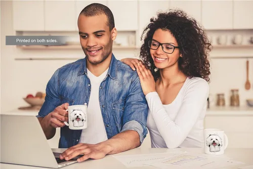 Vista 4 de Taza divertida de perro maltés – Taza de café divertida de cerámica – Regalo perfecto para amantes de los perros – Bonita taza de café novedosa