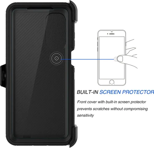 Vista 2 de Tekcoo Funda para Motorola Moto G Stylus 5G (2022) XT2215 con [protector de pantalla integrado] Clip para cinturón de bloqueo de funda