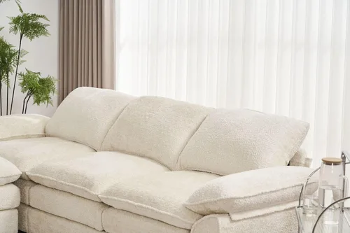 Vista 6 de KEVINSPACE Sofá modular moderno en forma de L de 101.6 pulgadas para sala de estar, sofá modular moderno de 3 asientos, muebles cómodos con diván