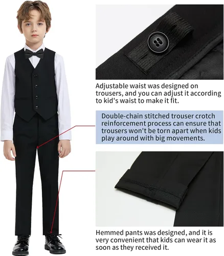 Vista 6 de Almighty Magic Trajes formales para niño, 5 piezas, conjunto de traje de vestir con anillo