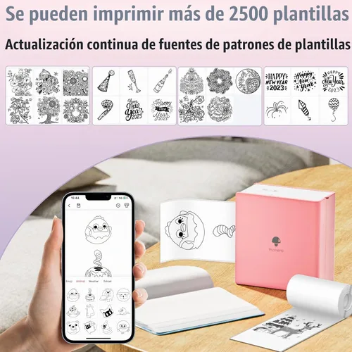 Vista 8 de Papel adhesivo térmico compatible con Phomemo M02/M02 Pro/M02S/P2S/M03/M04S/T02 Mini impresora adhesiva, 1.969 in x 11.5 ft, 3 rollos de etiquetas