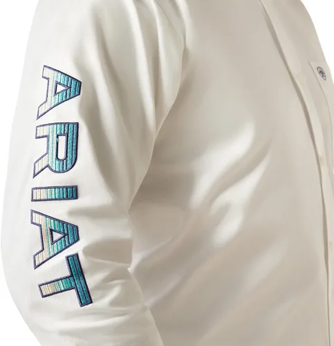 Vista 81 de Ariat Camisa de sarga con logotipo del equipo para hombre
