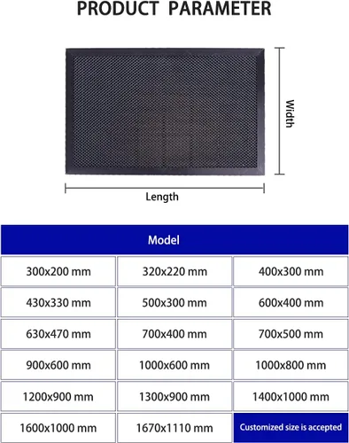 Vista 3 de TEN-HIGH Mesa de trabajo de nido de abeja de aluminio, para máquina grabadora láser de CO2, cortador de máquina de grabado CNC, 15.748 x 35.039 in