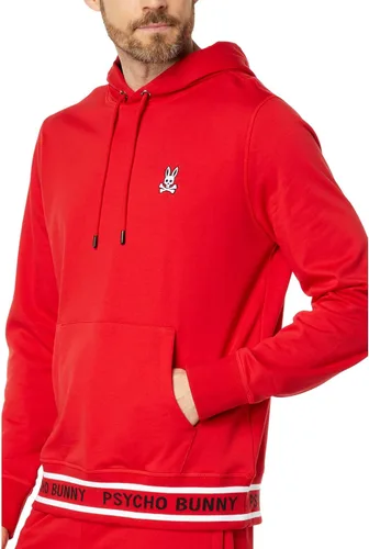 Vista 3 de Psycho Bunny Burks Popover Sudadera con capucha rojo brillante XL (US Hombre 7), Rojo brillante