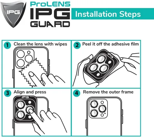 Vista 6 de IPG ProLENS Diamond FRAME - Protector de lente de cámara para Samsung Galaxy Z Flip 7, clase templada de silicato de alúmina, claridad HD