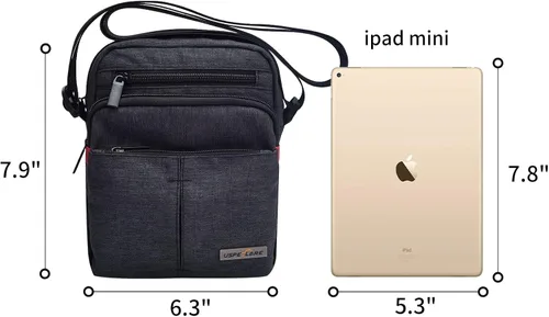 Vista 4 de USPECLARE Bolso de mensajero para hombre, bolso cruzado para el hombro, bolso de viaje, bolso de hombre, bolso casual para el trabajo, negocios