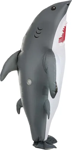 Vista 4 de Disfraz inflable de tiburón para adultos