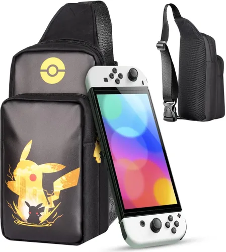 Vista 2 de Tangaroa Bolsa de interruptor para SwitchSwitch OLED - Accesorios de interruptor Bolsa cruzada de viaje - Mochila portátil (oscuro)