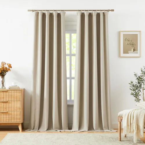 Vista 25 de Vision Home Cortinas Completamente Opacas de Lino Azul Niebla de 84 Pulgadas de Largo para Dormitorio y Sala de Estar, Paneles de Ventana Niebla Azul