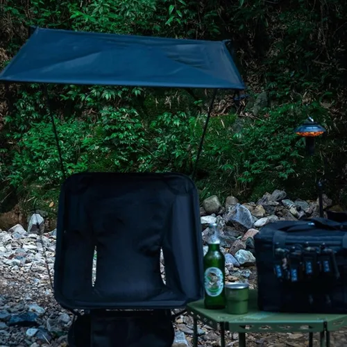 Vista 4 de Silla de camping plegada, silla portátil, sombrillas compactas, refugios para el sol, silla para camping, playa, pesca