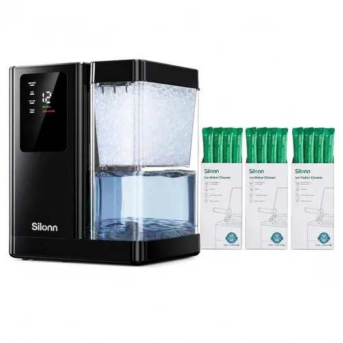 Vista 17 de Silonn Nugget - Máquina de hielo para encimera, hielo de caída automática Acero inoxidable