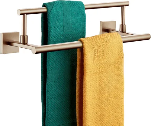 Vista 23 de Toallero de mano KOKOSIRI de 16 pulgadas, toallero de baño para estante de gabinete de baño, barras de toallas, acero inoxidable cepillado dorado