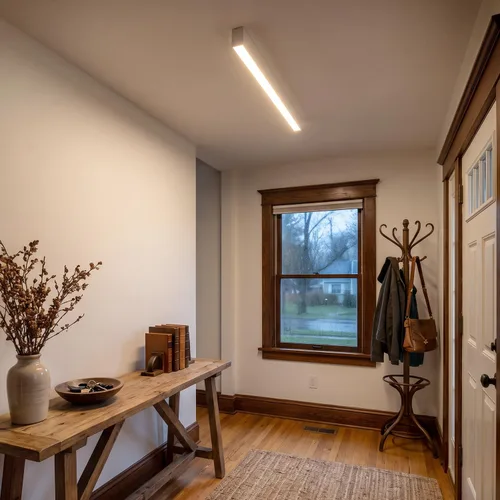Vista 17 de Lámpara LED de techo negra, moderna y simple, instalación de superficie de techo de tira larga, adecuada para sala de estar, dormitorio, pasillo