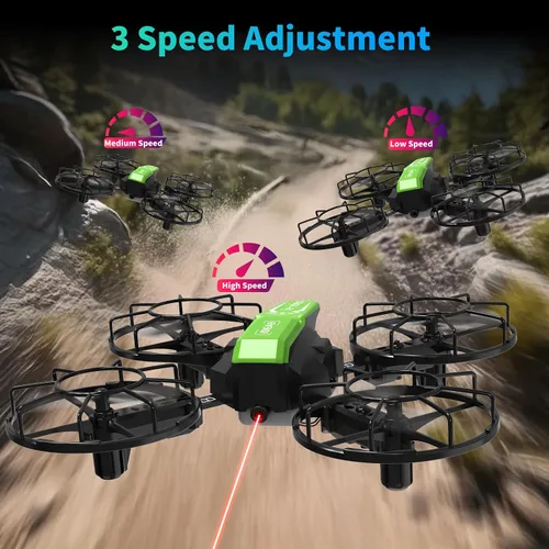 Vista 6 de LE-IDEA IDEA9 Mini Drones con cámara 4K para principiantes, IDEA9 cuadricóptero RC modo sin cabeza 360° Flip, verde