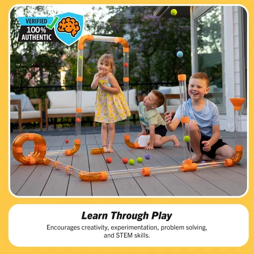 Vista 3 de Fat Brain Toys The Original Air Toobz, juguetes de construcción STEM impulsados por aire para niños y adolescentes, juguetes de construcción