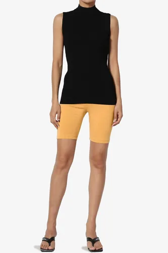 Vista 6 de TheMogan Leggings cortos de algodón elástico a medio muslo para mujer