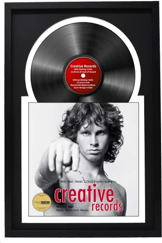 Vista 7 de Creative Picture Frames Marco de vinilo Jukebox de 16 x 24 pulgadas con doble paspartú, marco de álbum de discos LP para decoración de pared
