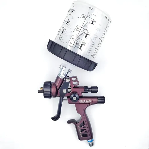 Vista 8 de HVLP 6800B pistola pulverizadora 0.051 in sin taza de lavado y adaptador herramienta de pintura spayer coche pistola de pintura de aire aerógrafo