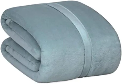 Vista 2 de Berkshire Serasoft Plus - Manta de poliéster de felpa, color gris, tamaño matrimonial/queen