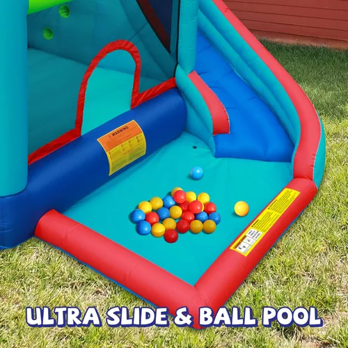 Vista 4 de Action Air Bounce House - Casa inflable con soplador para interiores y exteriores - Castillo hinchable con tobogán - Gran área hinchable, amor por