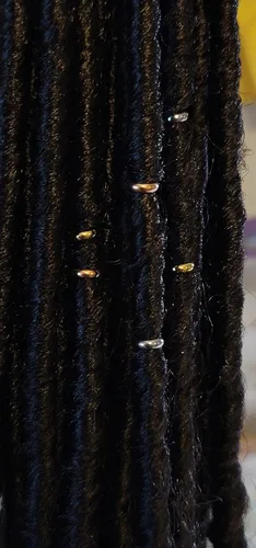 Vista 7 de Bead It Wear It Love It 10 perlas de acero inoxidable para rastas, trenzas y cabello natural, cuentas para rastas, accesorios para dreadlocks