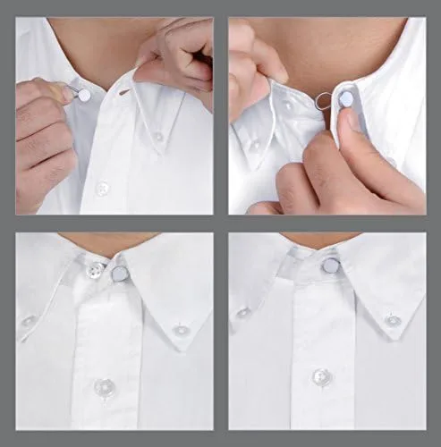 Vista 3 de Comfy Clothiers 10-pack Color Blanco Collar ExtensoresExtensores elásticos para vestido de mujer camisas